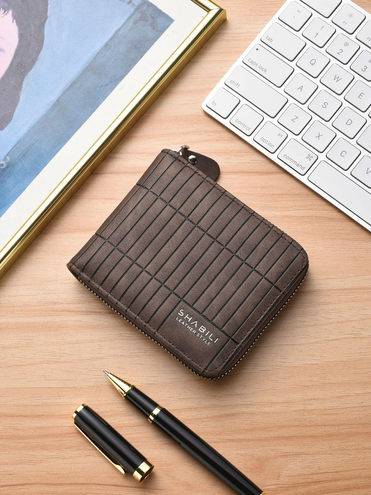 Zippered PU Leather Men’s Retro Wallet