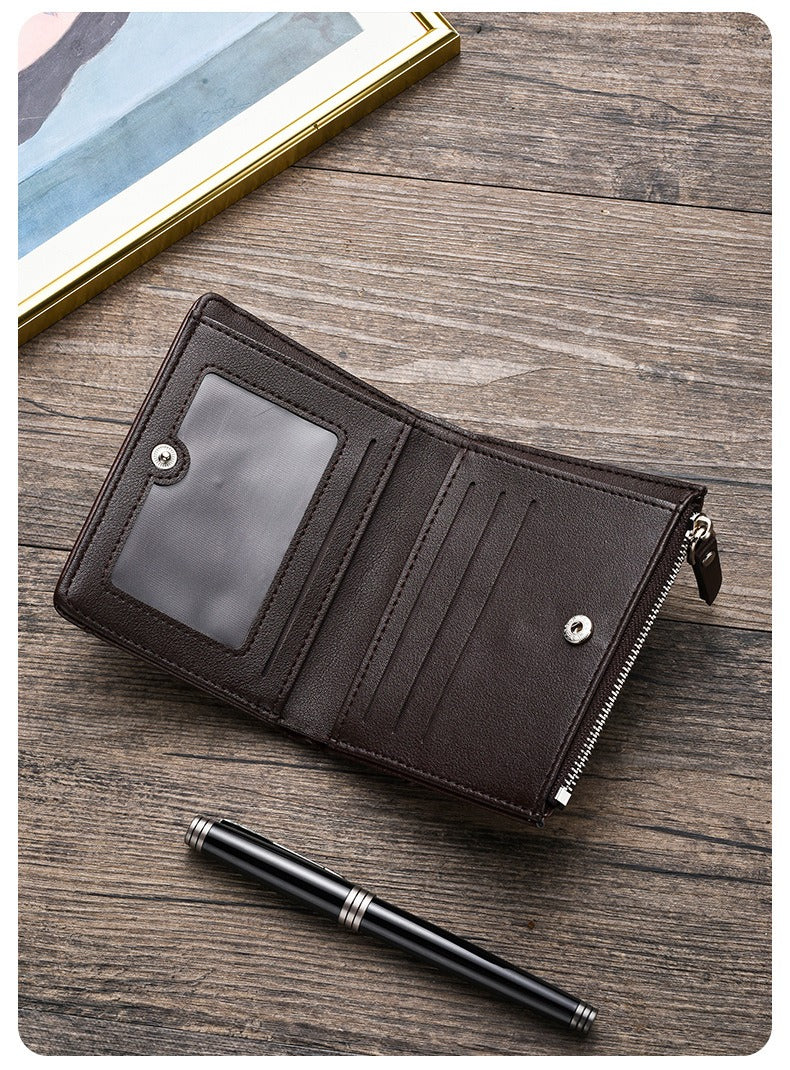 Retro Zipper Buckle Men's  Wallet