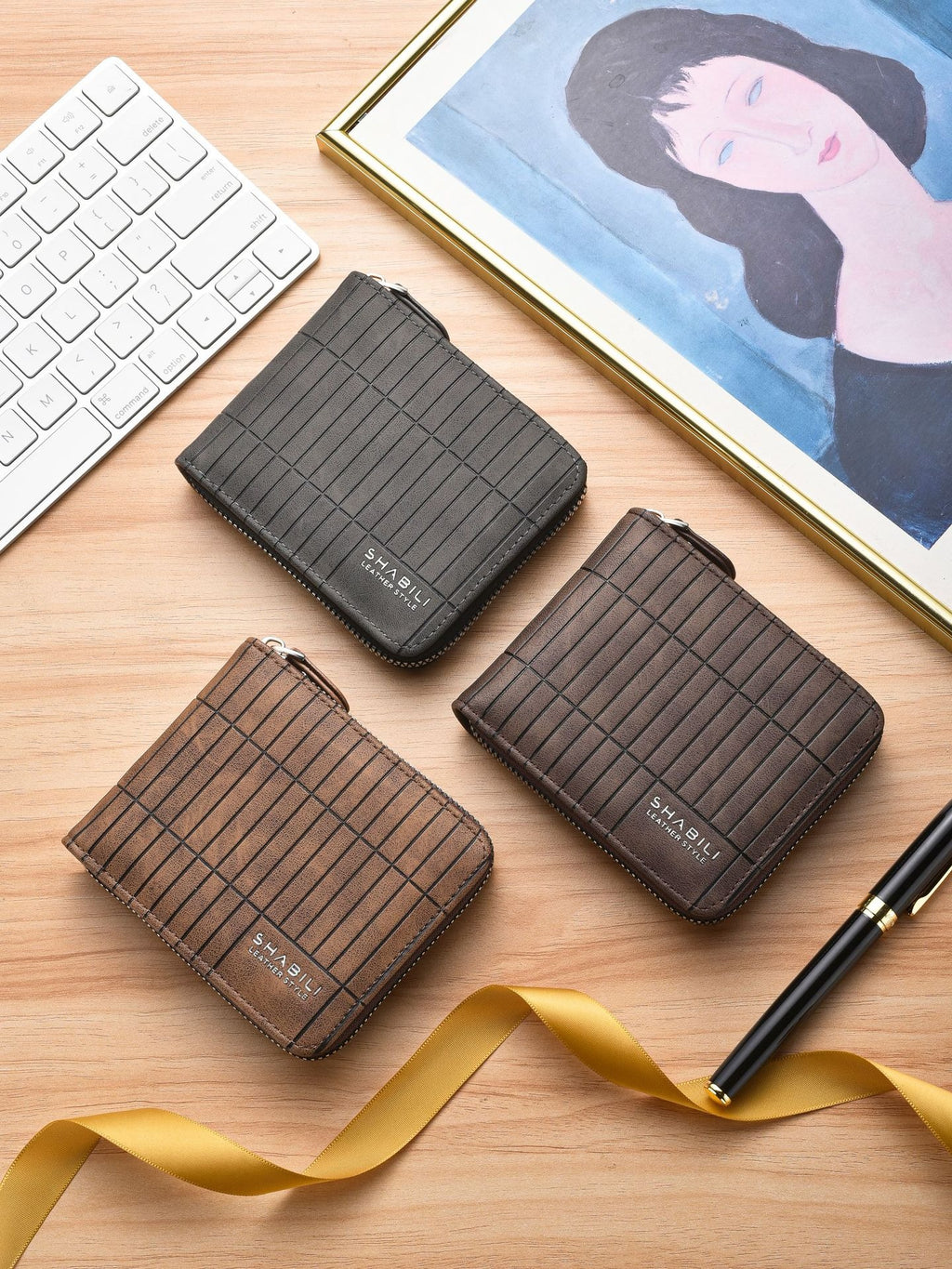Zippered PU Leather Men’s Retro Wallet