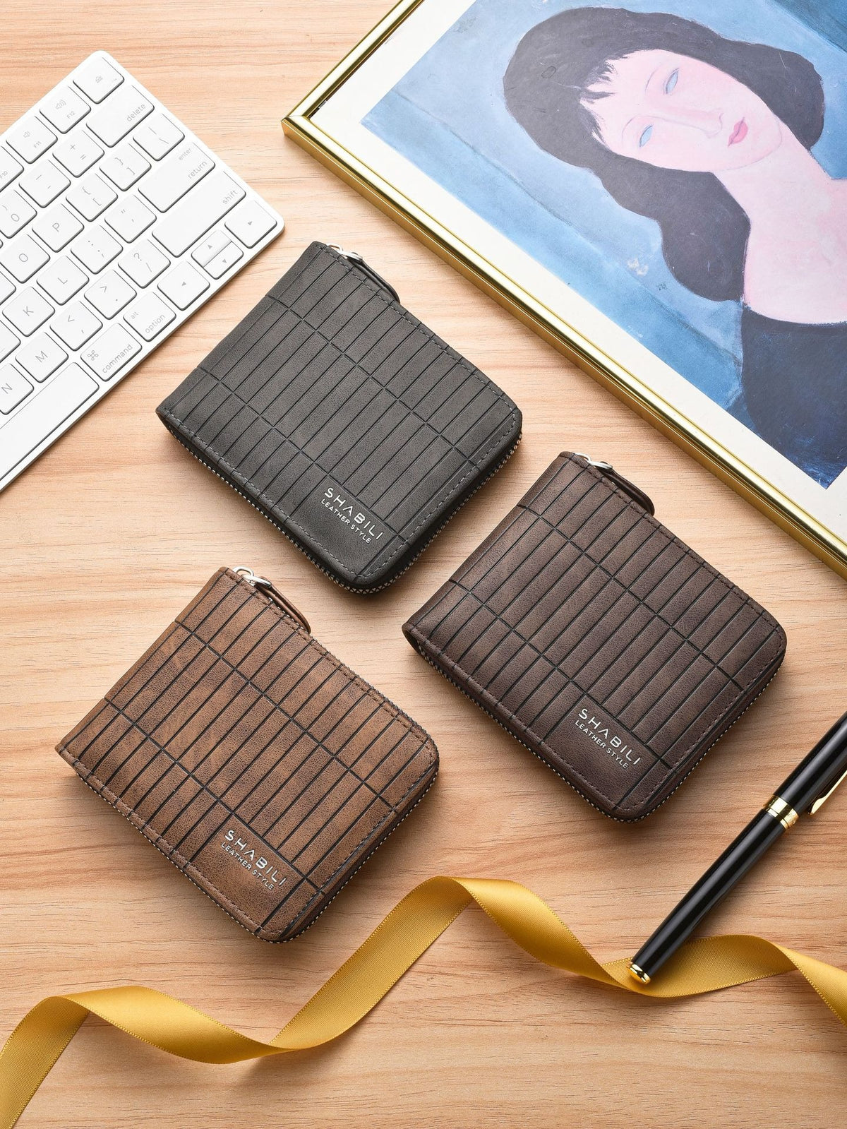 Zippered PU Leather Men’s Retro Wallet