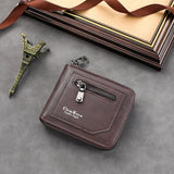 Modern Brown Zipper Secure Men’s Wallet