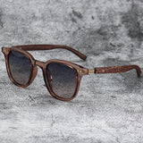 Trendy Wood Grain Vintage Polarized Sunglasses