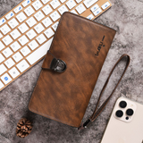 Elegant Brown Strap Lock Travel Wallet
