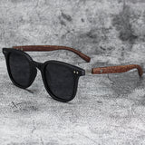 Trendy Wood Grain Vintage Polarized Sunglasses