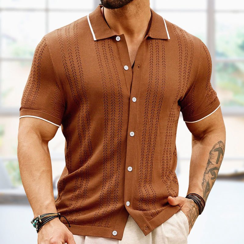 Men's Summer Trendy casual knitted polo shirt