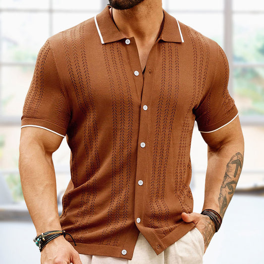 Men's Summer Trendy casual knitted polo shirt