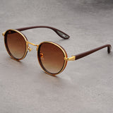 Retro Gold-Rimmed Casual Sunglasses
