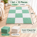 Soft Washable Foam Splicing Tiles Carpet (১২ পিস — ৩ ফুট × ৪ ফুট ঢাকবে)