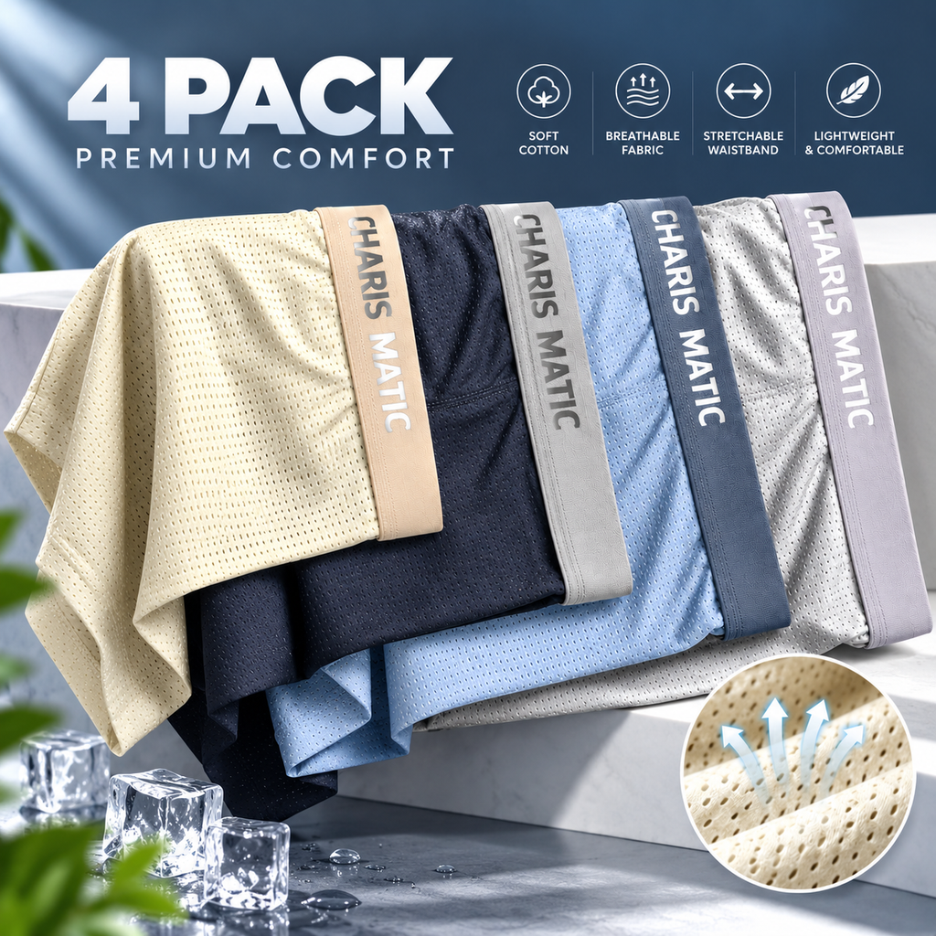 Premium Luxury Ice Silk Comfort Men’s Underwear (Set of 4)