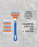 Travel Friendly Five Layer Blade Grip Shaving Razor