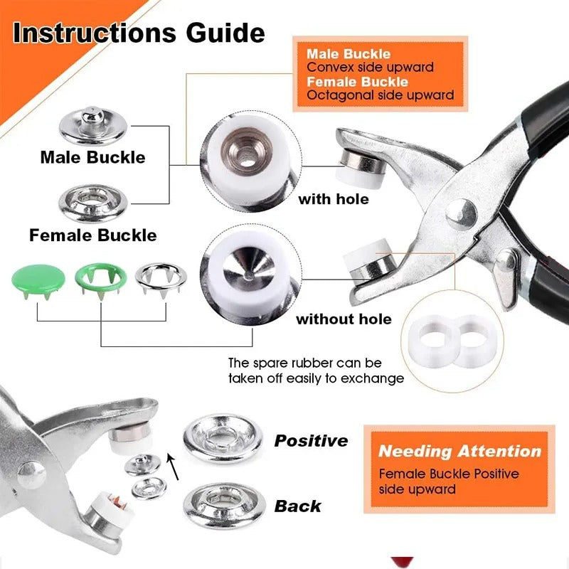 Snap Button Fastener Kit