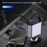 120W Retractable 4 in 1 Car Charger