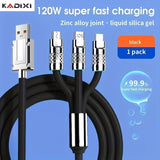 Head Rotating 120W 3 in 1 USB Data Charging Cable