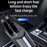 120W Retractable 4 in 1 Car Charger