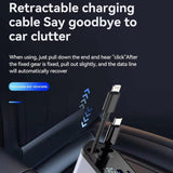 120W Retractable 4 in 1 Car Charger