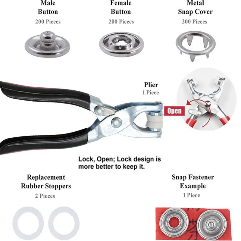 Snap Button Fastener Kit
