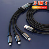 120W - 3 in 1 Data Cable with Digital Display