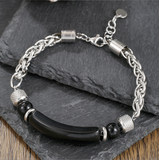 Tiger Eye Retro Titanium Steel Bracelet