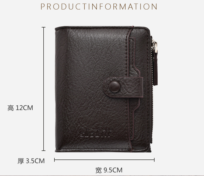 Retro Zipper Buckle Men's  Wallet
