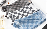 Thin Plaid Print Ice Silk Boxers ( set of 04)