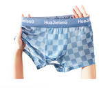 Thin Plaid Print Ice Silk Boxers ( set of 04)