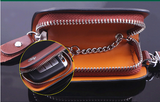 Elegant Wood Texture Car Key Pouch