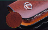 Elegant Wood Texture Car Key Pouch