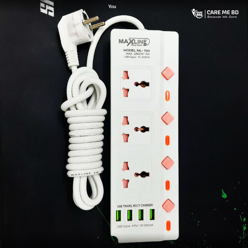 4 USB 3 In 1 Maxline Fast Charging Multiplug