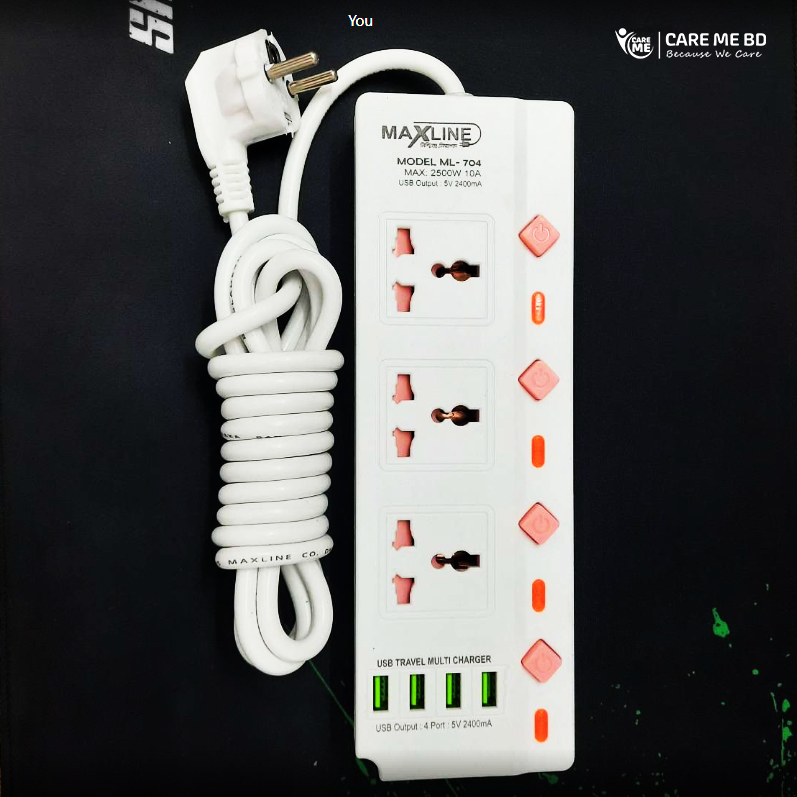 4 USB 3 In 1 Maxline Fast Charging Multiplug Care Me