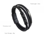 Modern Titanium Steel Layered Wristband