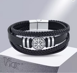 Cross-Border Handmade Braided Leather Wristband