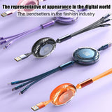 100W 3 In 1 Retractable Fast Charging Cable