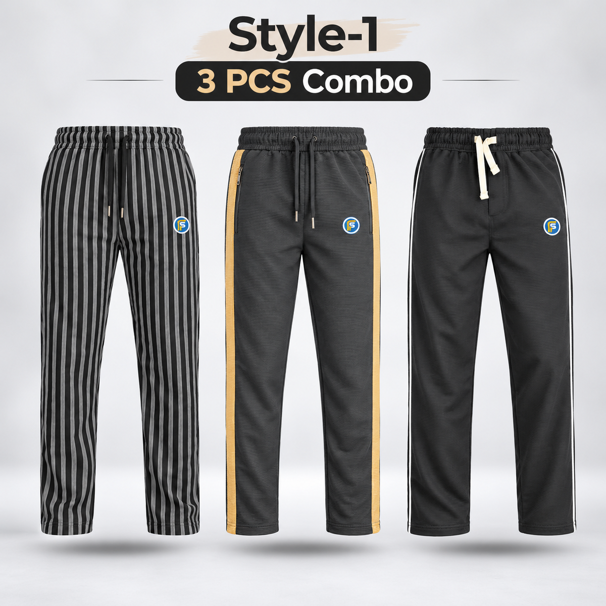 TrioEase Men's Casual Trousers 3-Piece Combo