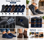 Texas Antimicrobial Breathable Men's Ankle Socks (Set of 6 Pairs)