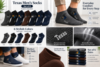 Texas Antimicrobial Breathable Men's Ankle Socks (Set of 6 Pairs)