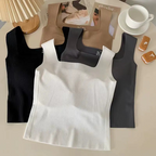 Everyday Wear Ice Silk Wide Shoulder Top-Gray