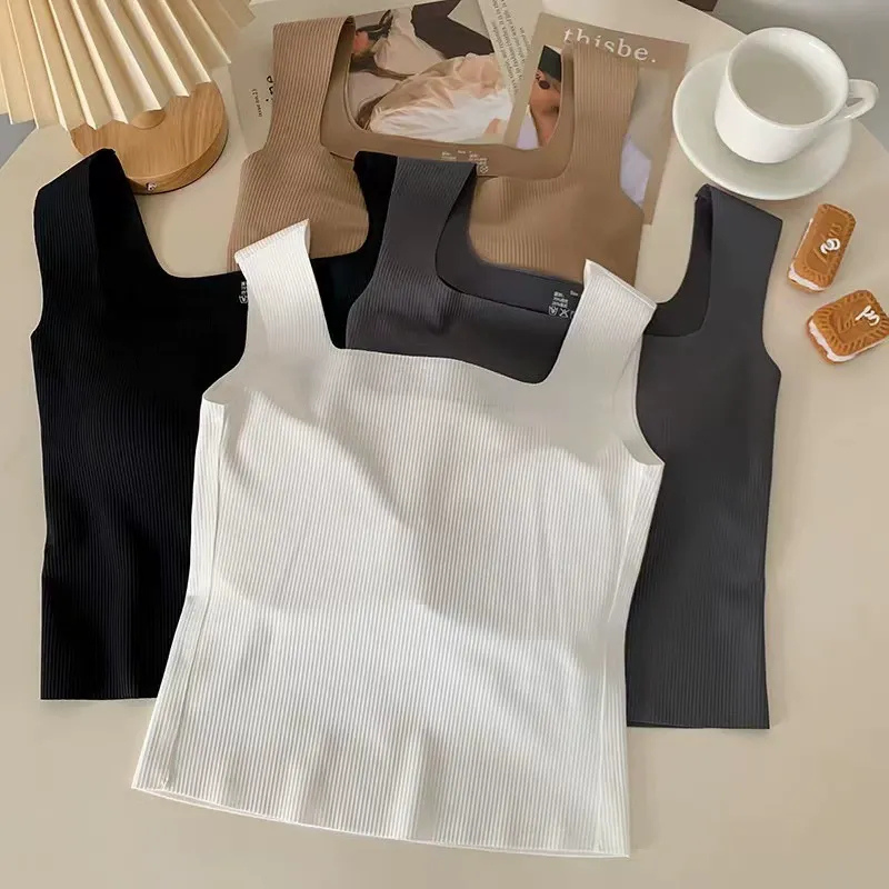 Everyday Wear Ice Silk Wide Shoulder Top -Khaki