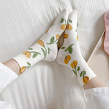 Japanese Style Floral Printed  Women’s Socks( Set of 05)
