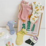 Japanese Style Floral Printed  Women’s Socks( Set of 05)