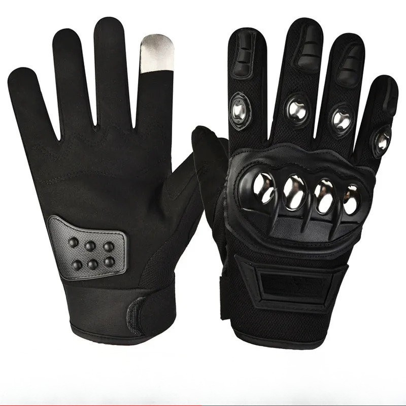 Stainless Steel Shell Motorbike Safety Gloves