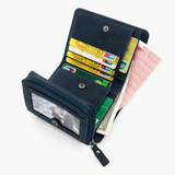 Men's three-fold vertical zipper retro  wallet