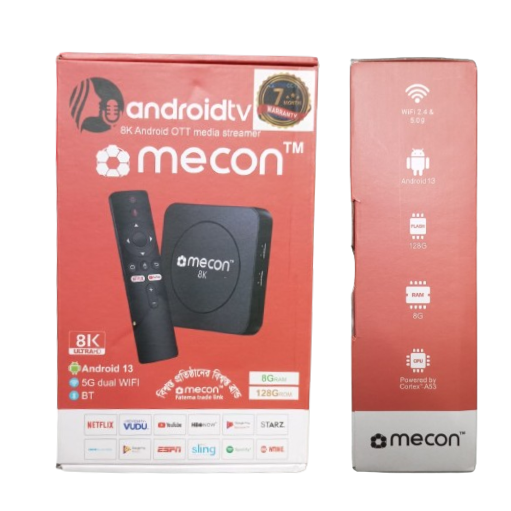 High Quality Voice Control Micom Android Tv Box 8GB RAM+128 GB ROM