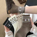 Vintage Style Thick Cotton Crew Socks (Set of 4)