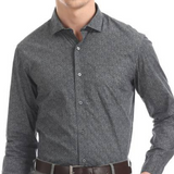 ARROW Men Printed Formal Shirt/ Dark Grey / XL