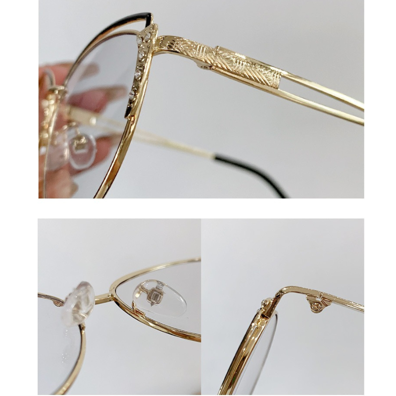 Diamond Cut Cat-Eye Frames for Women - Blue Silver