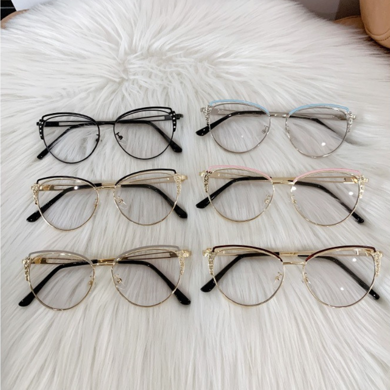 Diamond Cut Cat-Eye Frames for Women - Pink Gold