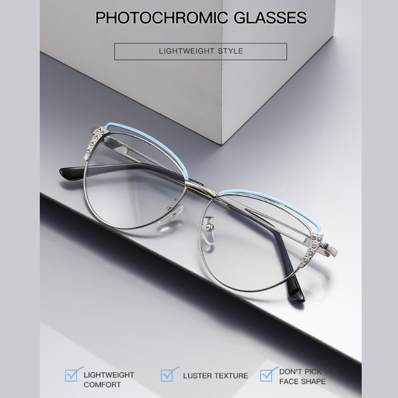Diamond Cut Cat-Eye Frames for Women - Pink Gold