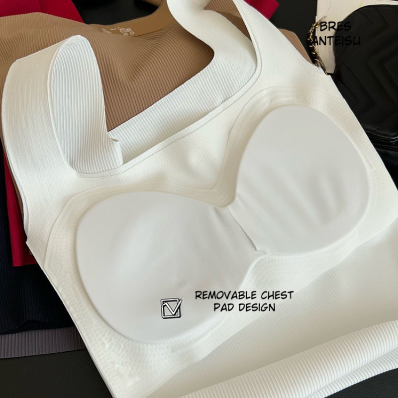 Everyday Wear Ice Silk Wide Shoulder Top-Gray