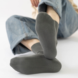 Solid Color Vertical Striped Cotton Socks( Set of 05)