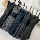 Solid Color Vertical Striped Cotton Socks( Set of 05)